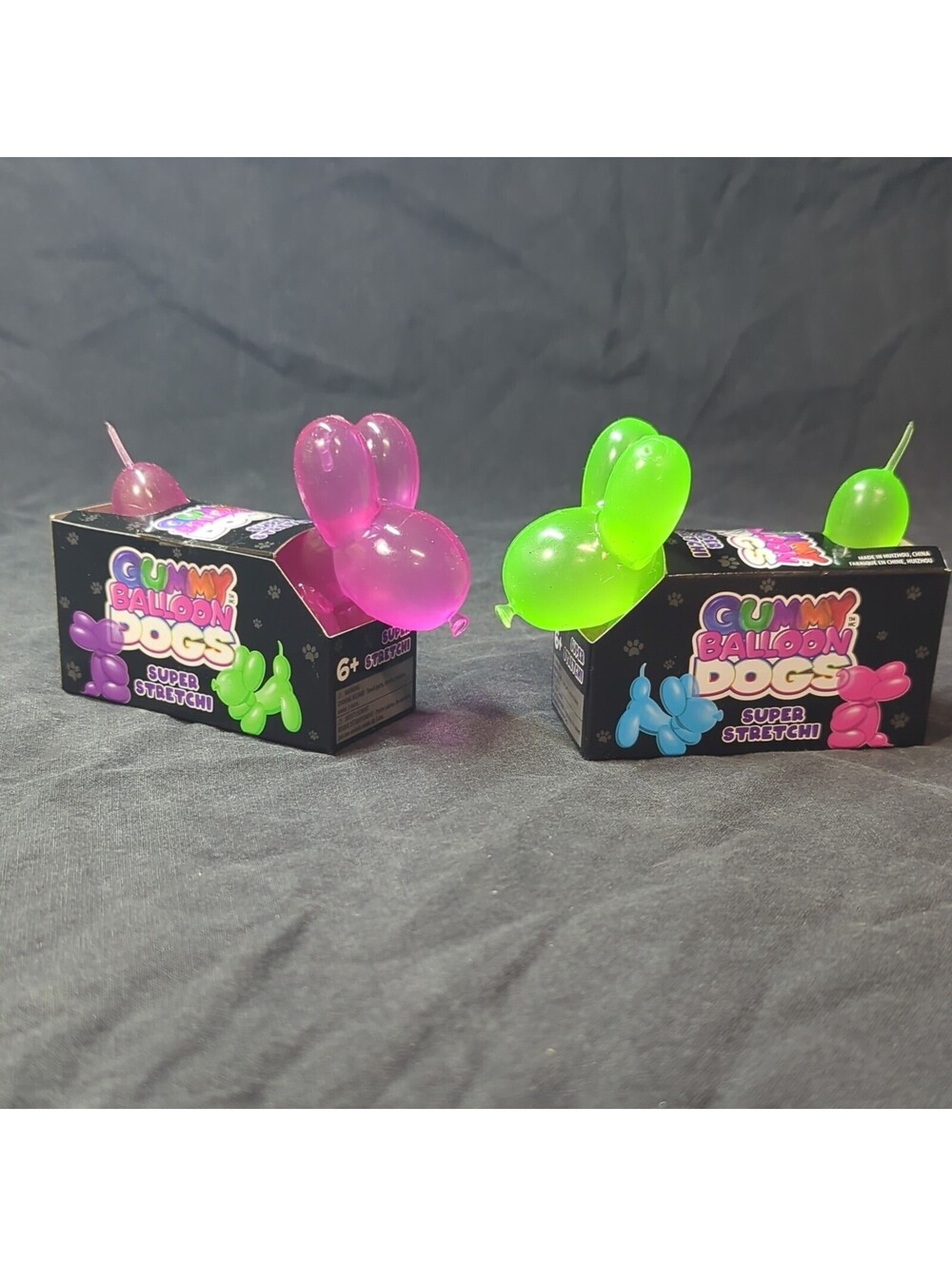 Gummy Balloon Dogs Super Stretchy Toy Pink & Green Tik Tok Viral -NEW-Rare